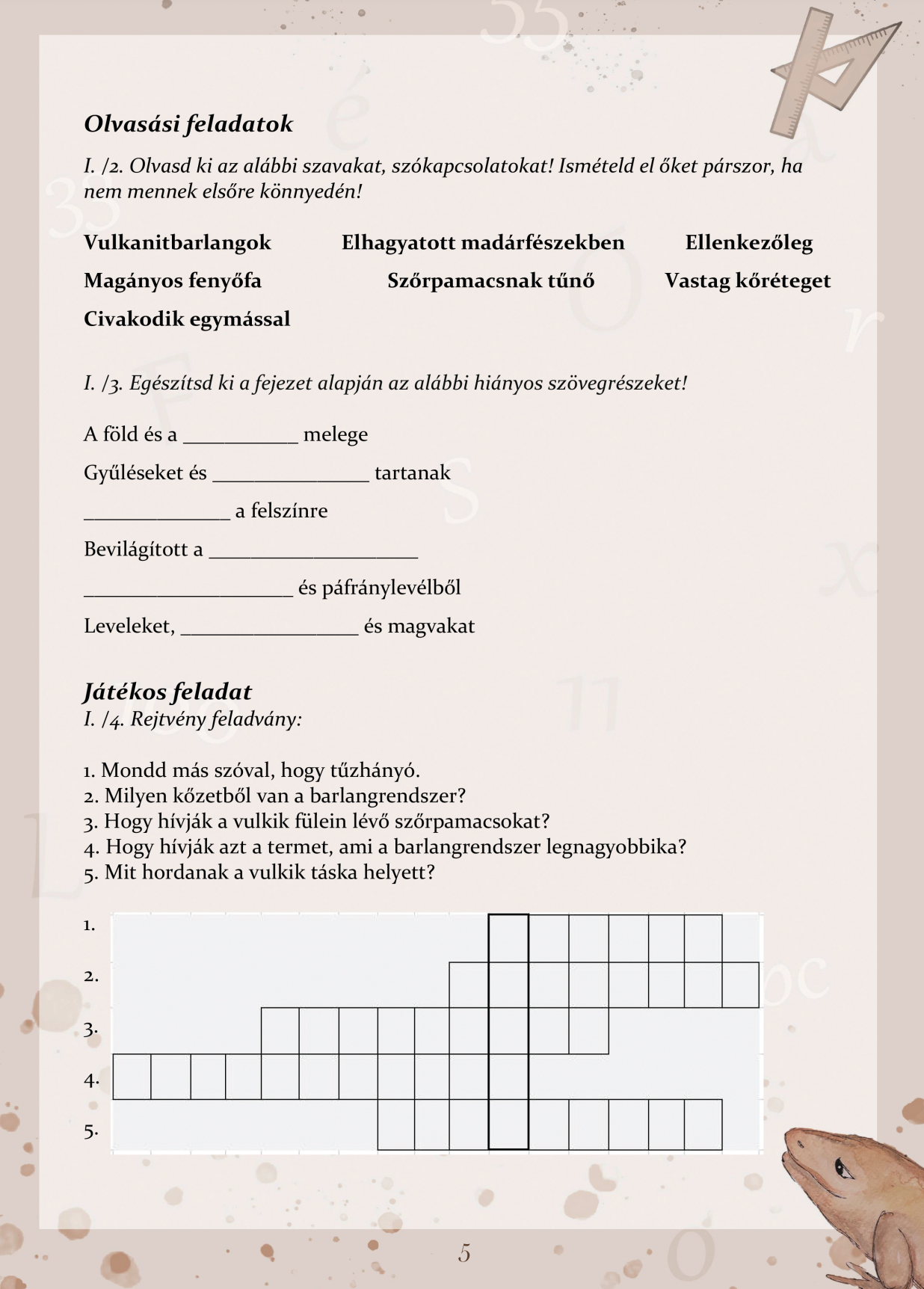 VULKÁNMANÓK I., OLVASÓNAPLÓ